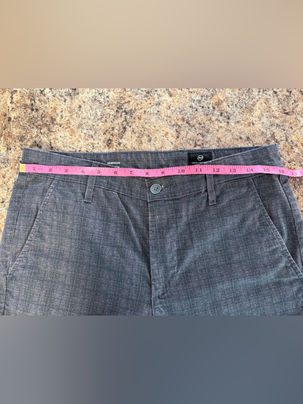 AG Adriano Goldschmied Jamison Skinny Chino Pants Plaid Grey Size 32x27 - Picture 7 of 9